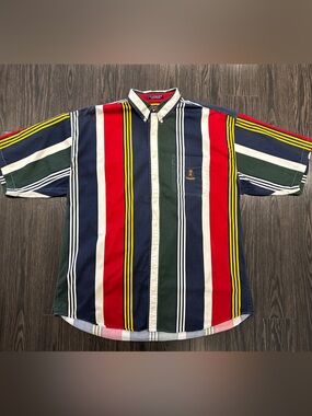 Chaps Ralph Lauren Colorful Striped Button-Up Shirt – Men’s